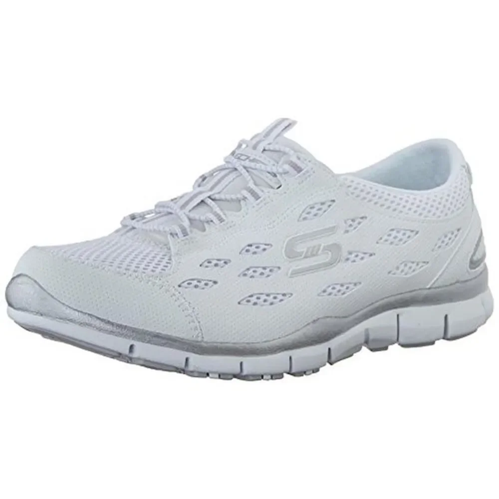 Skechers Womens Gratis-Going Places White Casual Fashion Sneakers Shoes NWT